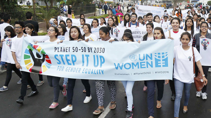 UN Women-Frauenmarsch für Gleichstellung in Neu-Delhi, Indien. - Bild: flickr/ UN Women/ Deepak Malik.